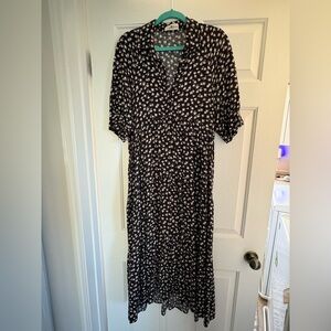 NATURAL LIFE Black and White Long Sleeve Dress